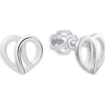 Náušnice Soliter Minimalistické náušnice z bílého zlata Srdíčka 231 001 00661 07 + 2 měsíce na vrácení zboží