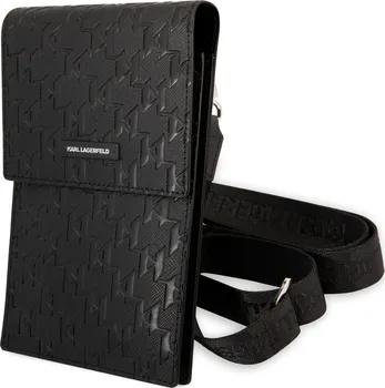 Pouzdro na mobilní telefon Karl Lagerfeld Saffiano Monogram Wallet Phone Bag Black