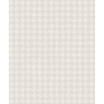 Tapeta Bílá vliesová tapeta na zeď, imitace látky, vzor kohoutí stopa, ILA504, Aquila, Khroma by Masureel