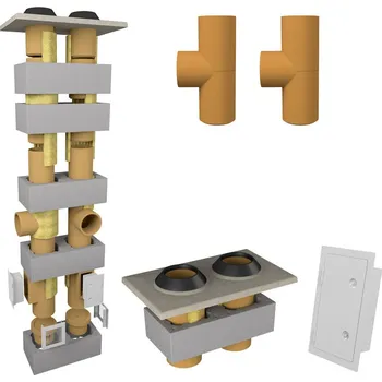 Komín CS komín Universal dvouprůduch Optimal 200-90°/200-90° - 7,5 m