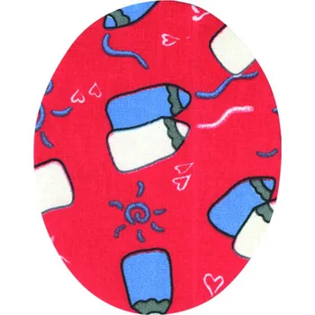 Nažehlovací záplaty oválky s potiskem - tužky červené