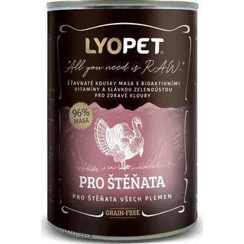 Krmivo pro psa Lyopet konzerva pro štěňata s krůtím masem 400g