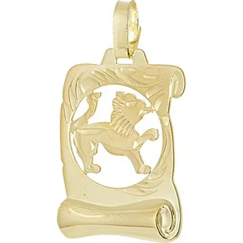 Přívěsek Stříbrný pozlacený přívěšek znamení lev STRZ0985LEVF