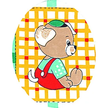 Nažehlovací záplaty oválky s potiskem - sedící pejsek s čepičkou