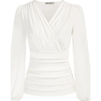 Dámský top / blůza s dlouhými rukávy Barva: slonová kost (Ivory), Velikost: XL