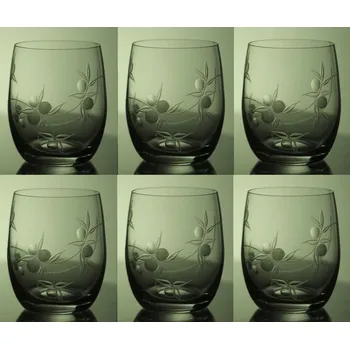 Sklenice sklenice na whisky 6ks club 300ml s rytinou bobule - ručně ryté (broušené)