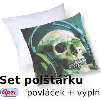 Dekorativní polštářek 3D povláček na polštářek APEX - Muzika - SET Polštářek s výplní + Povláček
