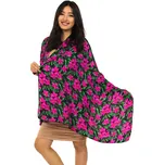 Himalife Maxi šátek Plumeria - zelená s růžovou