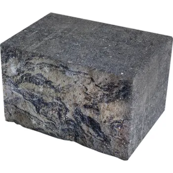 Zahradní obrubník DITON Tvárnice Muráno 21/25 koncový 3/4 kámen 360x250x210 mm černo-bílá