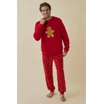 Pyžamo pánské dlouhé Promise 832 vánoční perníček červené Barva: červená, Velikost: XXL