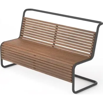 Zahradní lavice HTI FULFIT Lavička s opěradlem LFT257.00 Materiál konstrukce: ocel, Povrchová úprava: komaxit dle RAL, Typ použitého obložení: ash