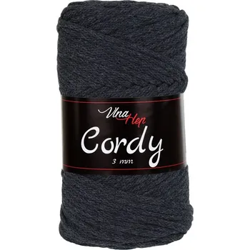Vlna-hep Cordy šňůry 3mm - 8236 tmavě šedá