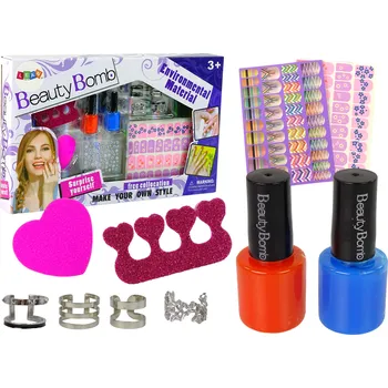 kreativní sada Mamido Dětská sada na lakování nehtů se třpytkami a prstýnky