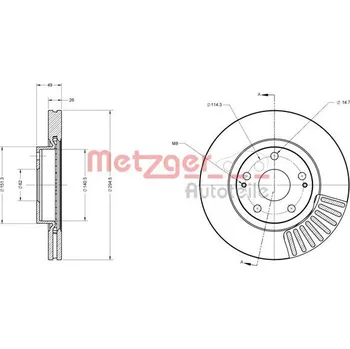 Brzdový kotouč Brzdový kotouč METZGER 6110276