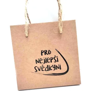 Dárková taška kraftová 11x11x6 cm - pro nejlepší svědkyni