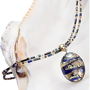 Náhrdelník Lampglas Úžasný dámský náhrdelník Egyptian Queen s perlou Lampglas s 24karátovým zlatem NP28 + 2 měsíce na vrácení zboží