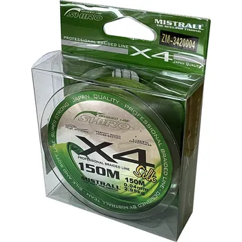 Rybářská šňůra SHIRO - Pletená šňůra zelená - 0,32mm 150m