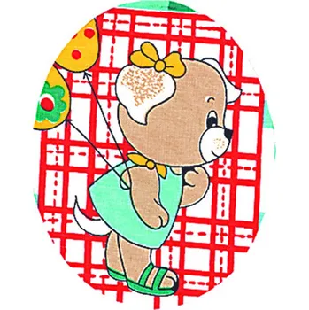 Nažehlovací záplaty oválky s potiskem - pejsek se žlutou mašlí