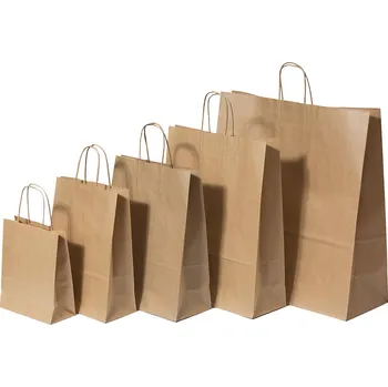 Dárková taška Papírová taška s krouceným uchem, 240x110x330mm, hnědá