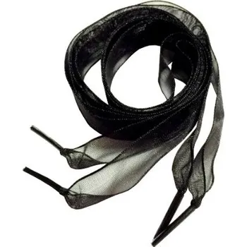 Tkaničky do bot Saténové stuhové tkaničky do bot, jeden pár - Černé, 110 cm