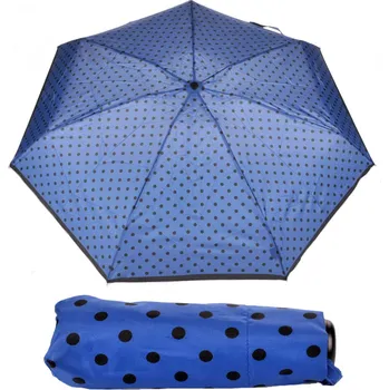 Deštník Dámský skládací deštník MINI Hit Micro Dots 710565PD - modrý, derby