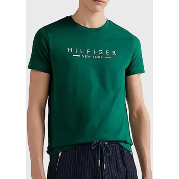 Pánské tričko Pánské zelené triko Tommy Hilfiger - Velikost M, Barva Zelená 47498 MW0MW29372