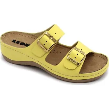 Dámská zdravotní obuv Leon 908 Dámská kožená zdravotní obuv - Žlutá Velikost: 36