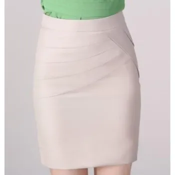 Dámská sukně Dámská elegantní sukně délky ke kolenům Barva: Béžová, Velikost: XXXL