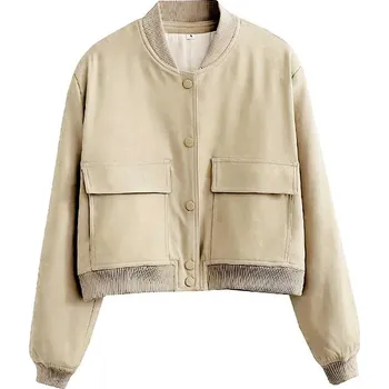 Dámská casual bunda Dámská jarní/podzimní bunda "bomber" s kapsami Barva: Bílá, Velikost: M