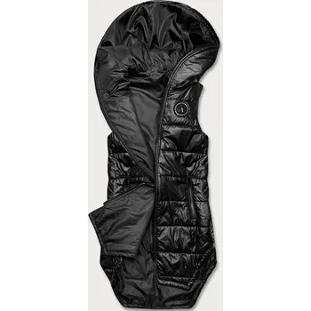 Dámská vesta Černá vesta s geometrickou spodní částí (B0122-1) odstíny černé XL (42)