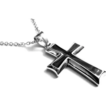 Náhrdelník Steel Jewelry Náhrdelník kříž z chirurgické oceli NH141012 dárkové balení zdarma