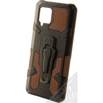 Pouzdro na mobilní telefon 1Mcz Armor Clip-On odolný ochranný kryt s kovovým klipem pro Samsung Galaxy A42 5G hnědá černá (brown black)