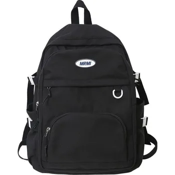 Městský batoh Školní batoh pro teenagery s přívěskem TE351 Barva: Černá, Velikost: L32cmW12cmH43cm