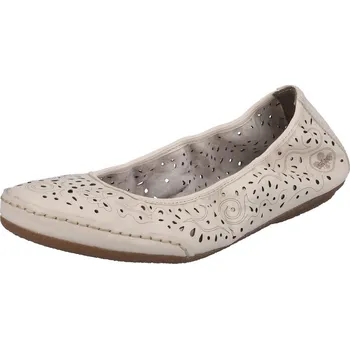 Dámské tenisky Dámská obuv celoroční, kožená - balerinka RIEKER DC 41460-60 béžová béžová 40