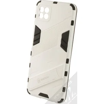 Pouzdro na mobilní telefon 1Mcz Armor Ribbed odolný ochranný kryt se stojánkem pro Samsung Galaxy A22 5G bílá (white)