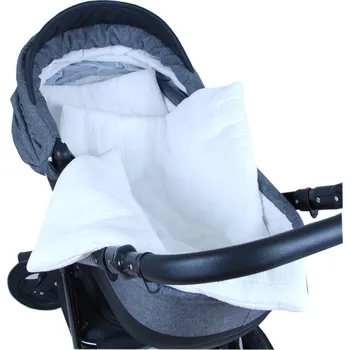 Kočárek BBL Mušelínový polštářek + deka do kočárku - bílá