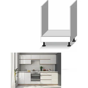 Kuchyňská linka Tempo Kondela Dolní skříňka LINE D60 KU Barva: vysoký lesk bílý/dub sonoma