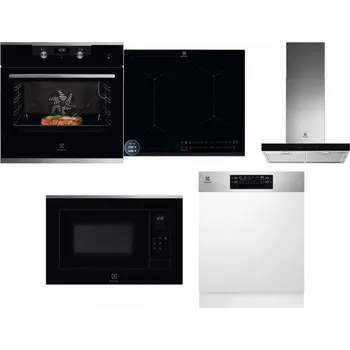 Set domácích spotřebičů ELECTROLUX KODEC75X2 + ELECTROLUX EIS62449 + ELECTROLUX LFT766X + ELECTROLUX LMS4253TMX + ELECTROLUX EEM48300IX