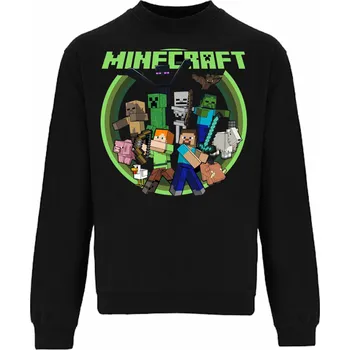 Chlapecká mikina Mikina přes hlavu Minecraft Circle Barva: černá, Velikost: 110/116 - 5/6let