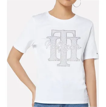 Dámské tričko Dámské bílé triko Tommy Hilfiger - Velikost XS 22668 WW0WW32655
