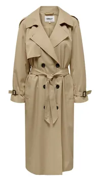 Dámský kabát Only Double Breasted Trenchcoat Brown/Tannin
