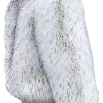 Dámská parka Chlupatý luxusní kožich typu mýval se stojáčkem Barva: Bílá, Velikost: XL