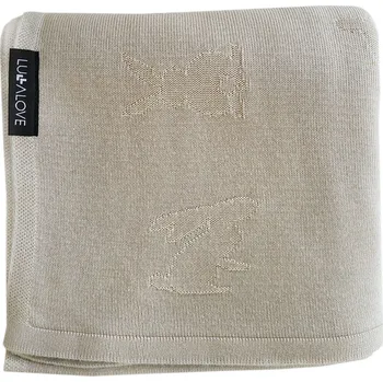 Dětská deka Lullalove Lehká bambusová deka pro dospělé vzor Králíček - Béžová