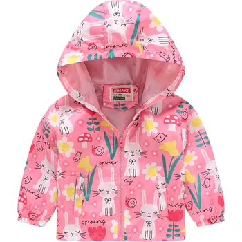 Dětská větrovka s veselými motivy - větruodolná bunda Barva: růžová - zajíčci, Velikost: 100/18-24 měsíců