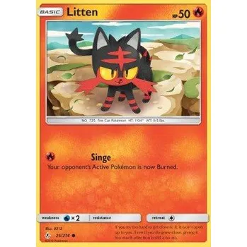 Sběratelská karetní hra Pokémon UNB 026/214 Litten - Unbroken Bonds Stav: Excellent, Verze: NORMAL