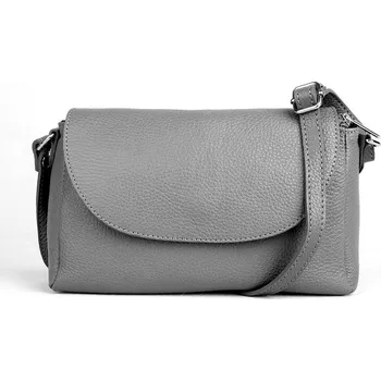 Kabelka Malá kožená tmavěšedá crossbody kabelka Vera Pelle no. 63