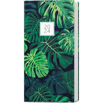 Diář Baloušek Tisk Halina lamino 11 x 21 cm měsíční 2024 Monstera