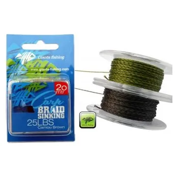 Giants fishing Návazcová šňůrka Carp Braid Sinking 25lbs/20m Camou Brown