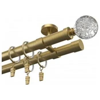 Kovová dvojitá garnýž na strop EXCLUSIVE Antik Ø 28 mm - Crystal