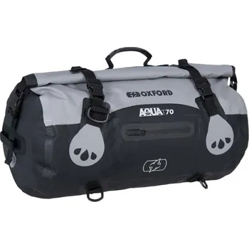 Zavazadlo na motocykl Vodotěsný vak Aqua T-70 Roll Bag, OXFORD (šedý/černý, objem 70 l)
